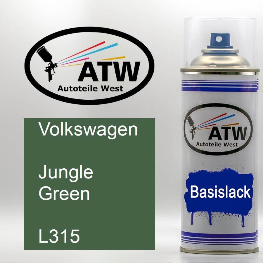 Volkswagen, Jungle Green, L315: 400ml Sprühdose, von ATW Autoteile West.